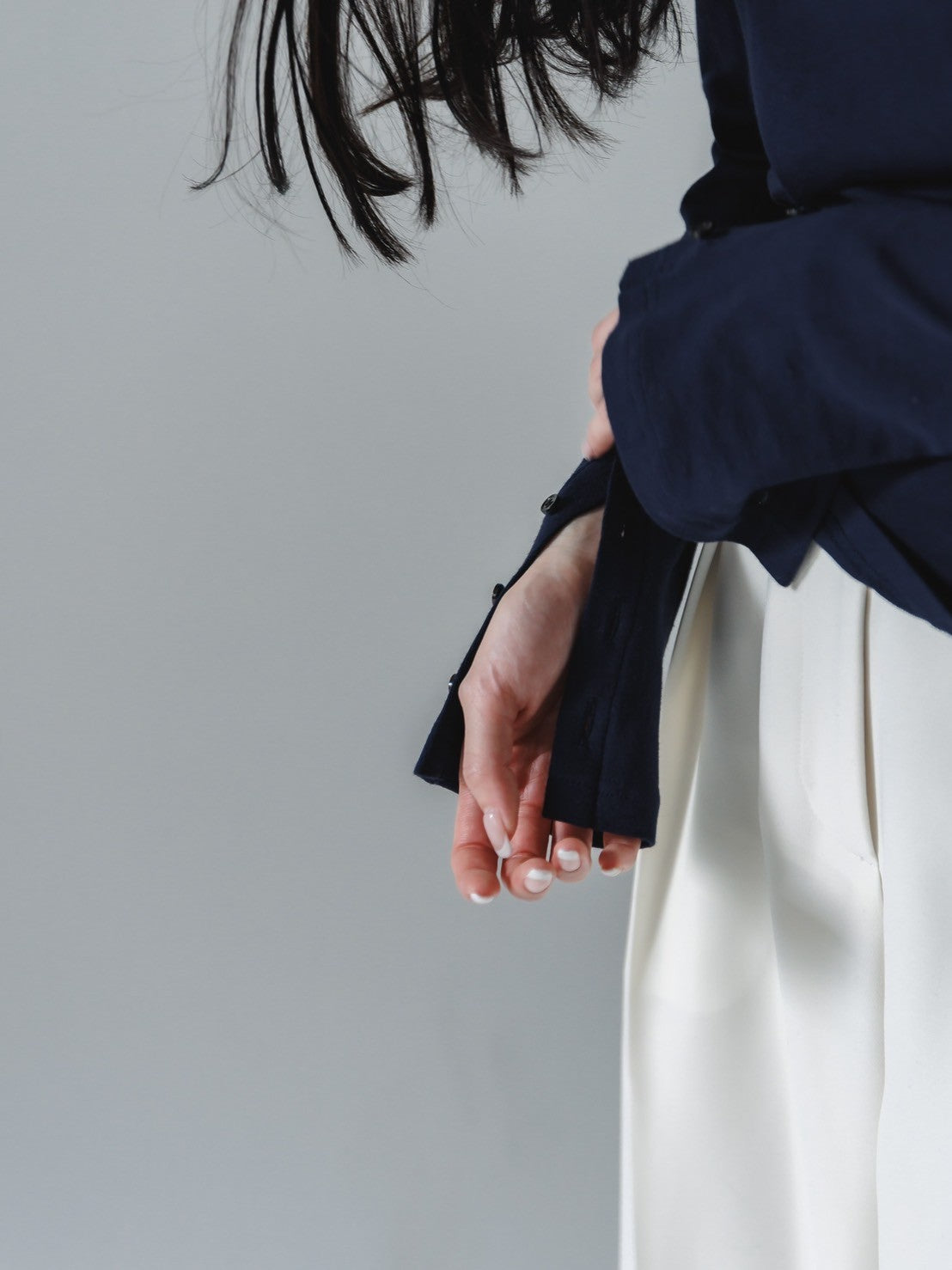 【Order】high neck button cut and sew