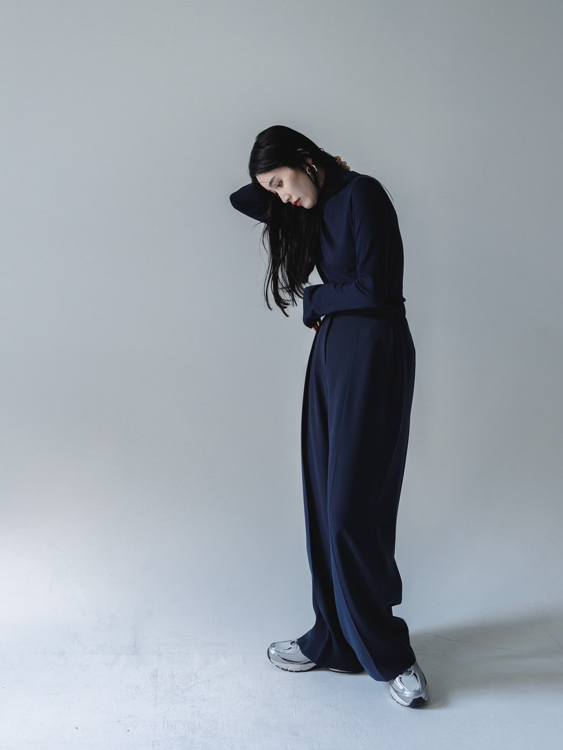 【Order】high neck button cut and sew