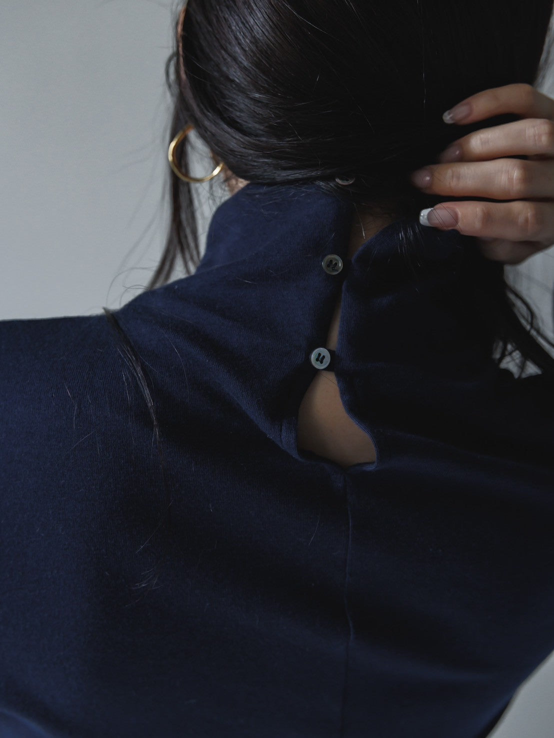 【Order】high neck button cut and sew