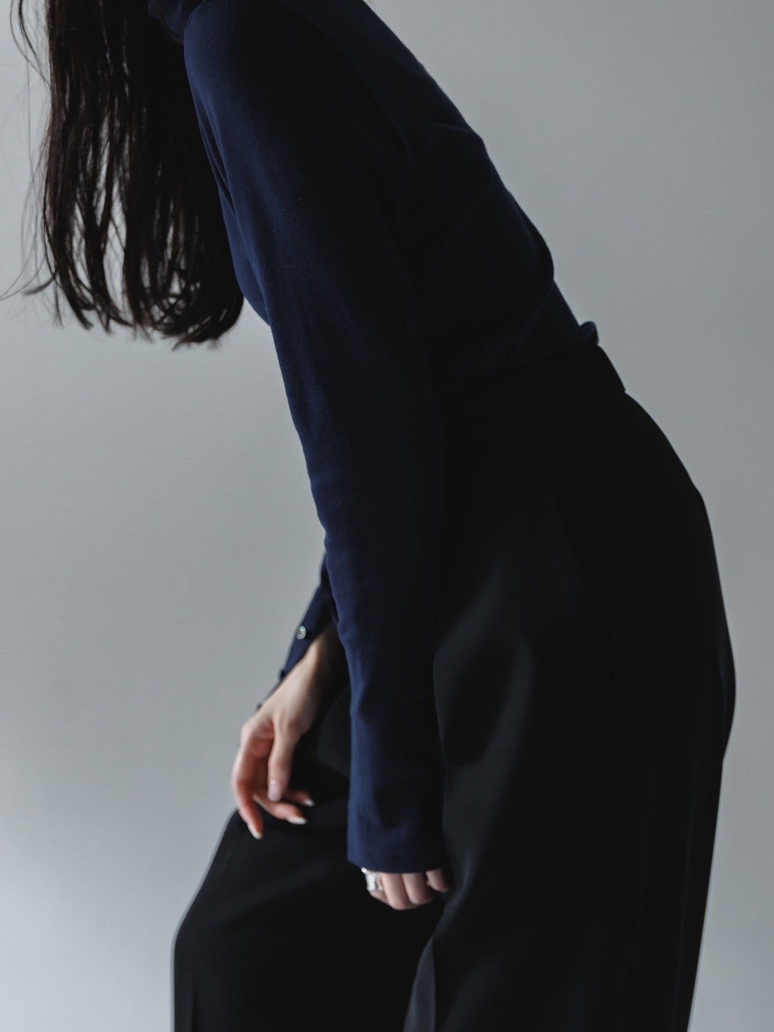 【Order】high neck button cut and sew
