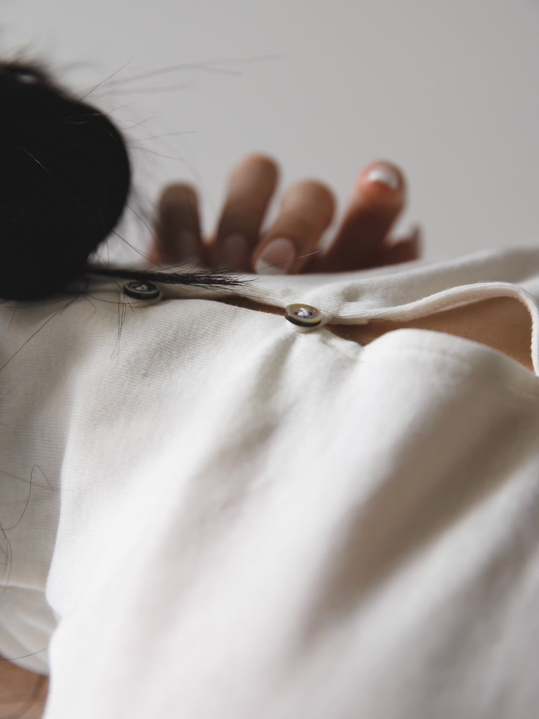 【Order】high neck button cut and sew