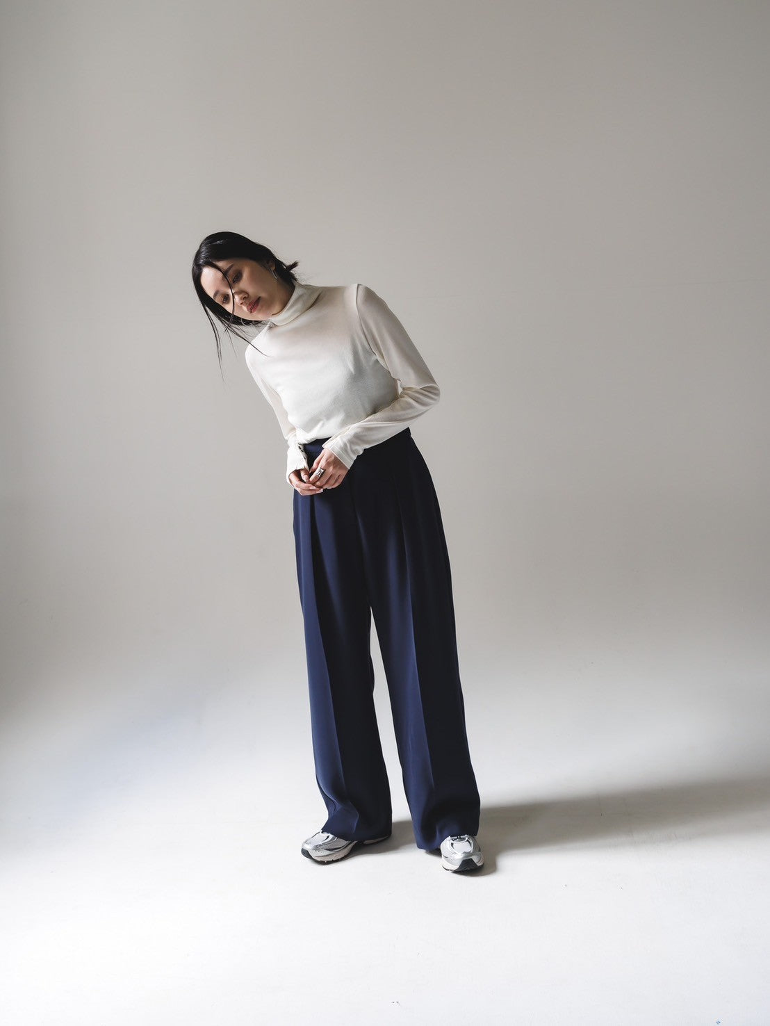 【Order】high neck button cut and sew