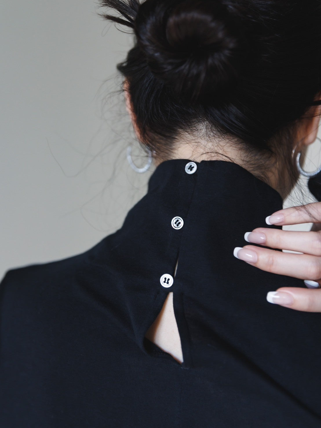 【Order】high neck button cut and sew