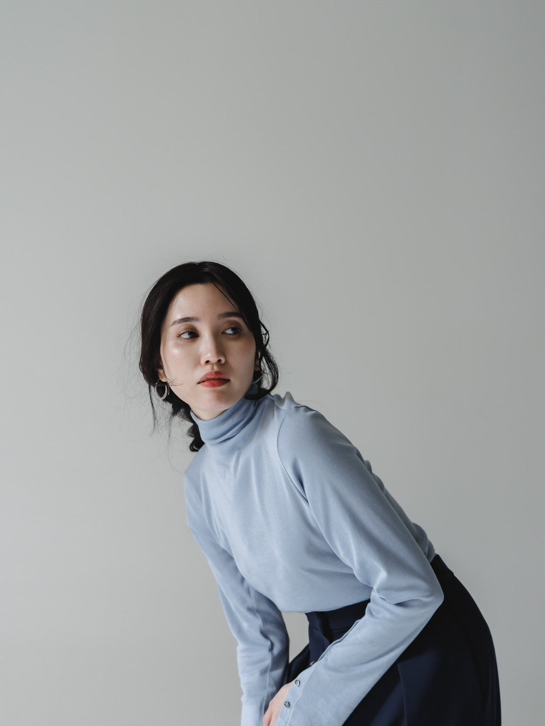 【Order】high neck button cut and sew