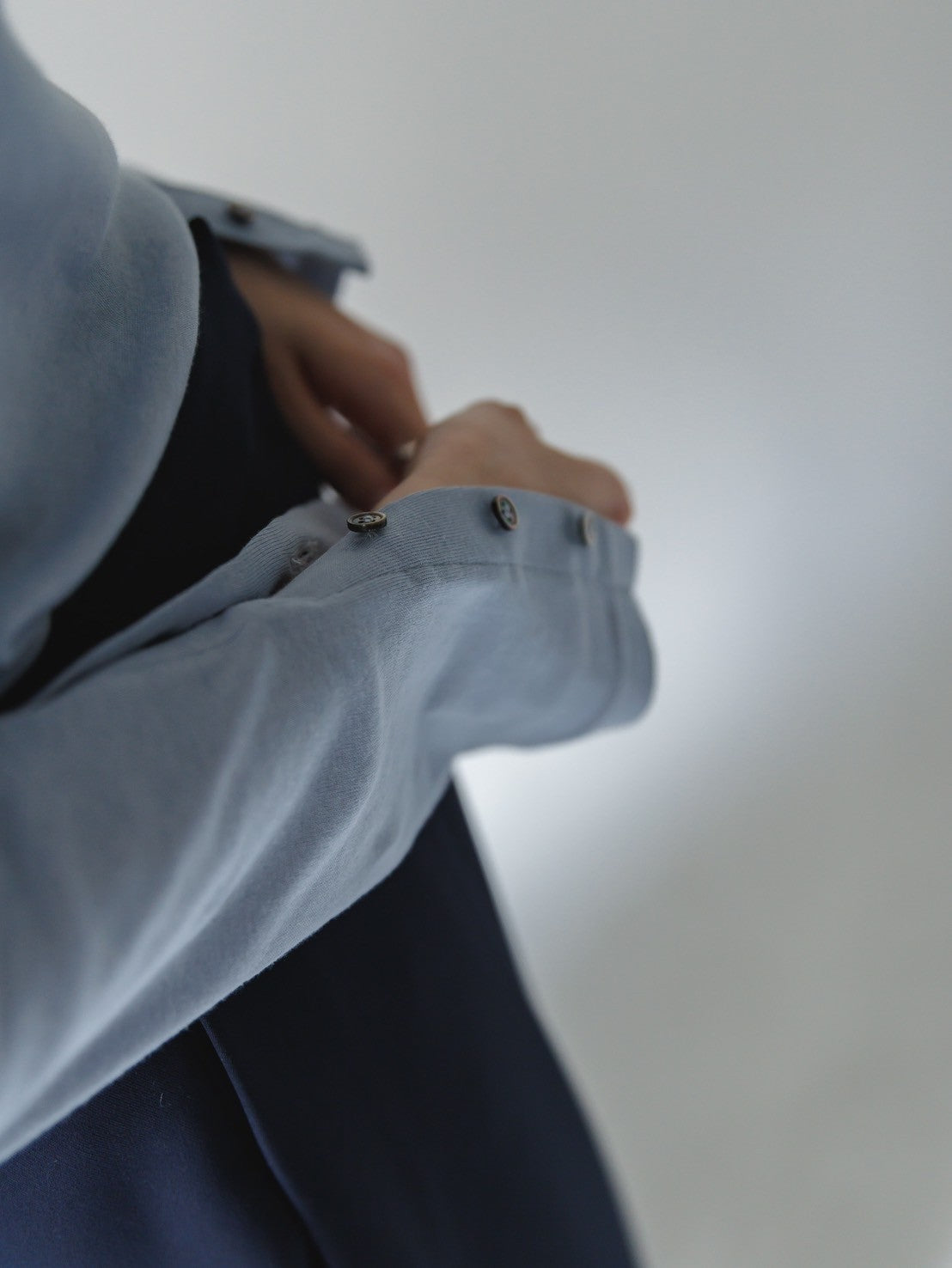 【Order】high neck button cut and sew