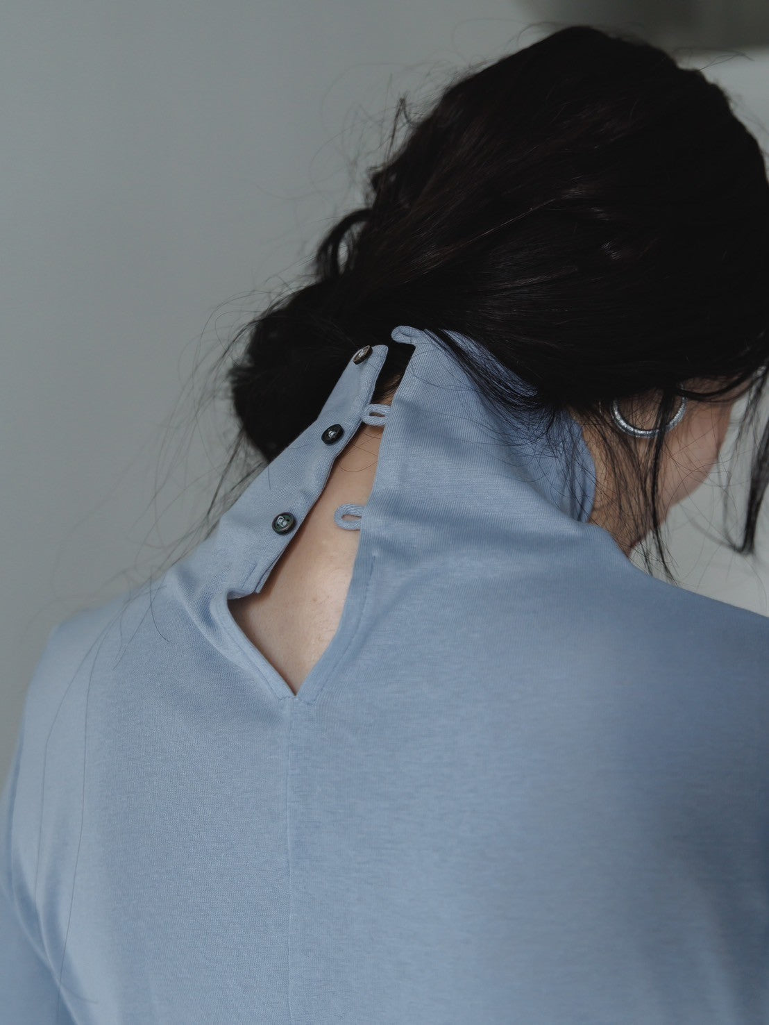 【Order】high neck button cut and sew