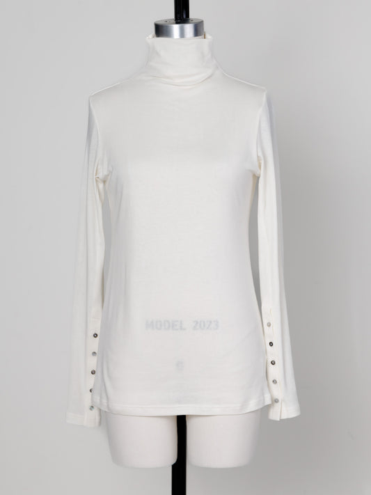 【Order】high neck button cut and sew