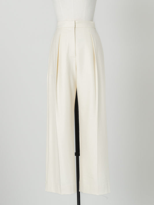 【ORDER】relax tuck soft wool pants
