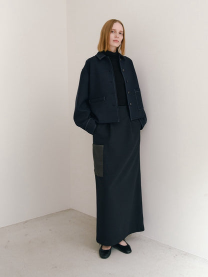 【Pre Order】leather pocket skirt