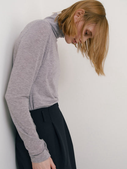 【Pre Order】cashmere touch high neck pullover