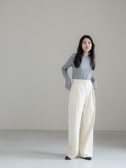 【PRE ORDER】relax tuck soft wool pants