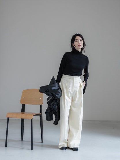 【PRE ORDER】relax tuck soft wool pants
